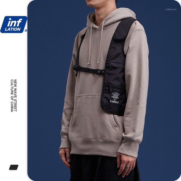 

inflation men chest bag hip hop men shoulder bag crossbody man vest chest black color streetwear man shoulder bags 285ai20201