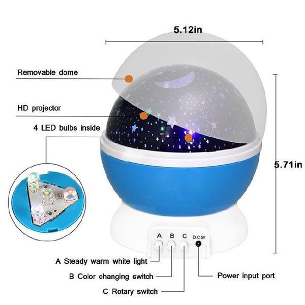 

nursery night light projector star moon sky rotating battery operated bedroom bedside lamp for children kids baby bedroom 154 k2