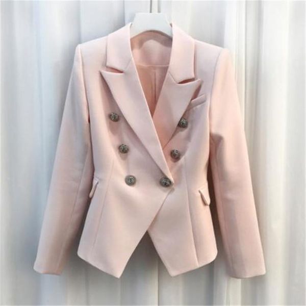 

women's suits & blazers fashion 2021 baroque designer blazer jacket silver lion buttons double breasted outerwear, White;black