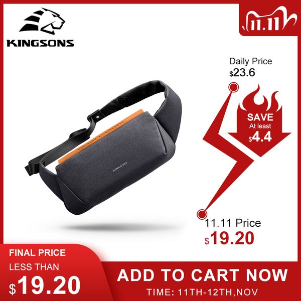 

kingsons new crossbody men shoulder bag male sling chest cross body messenger handbag for waist belt matching waterproof