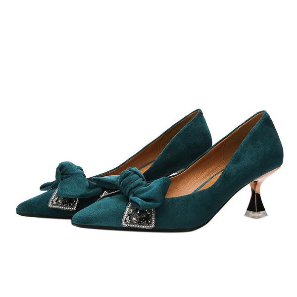

bowknot high heels pointed women's singles shoes casual women pumps wedding shoes dress, Black