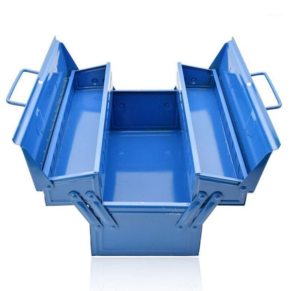 

metal toolbox portable 3-tray cantilever steel tool box tool storage organizers for home electrician hardware repair 34x16x15cm1
