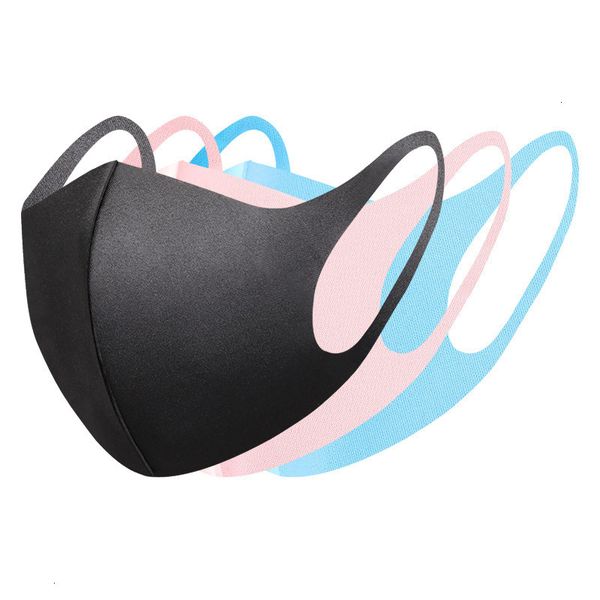 

silk mouth face cotton mask black breathable ice dustproof reusable masks for children with retail packa