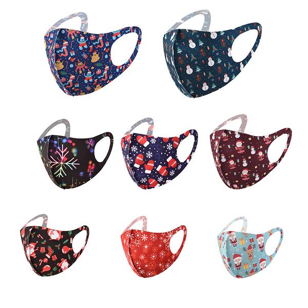 

2021 christmas designer face random print kid mouth mask dustproof ice silk field pink cover protective masks
