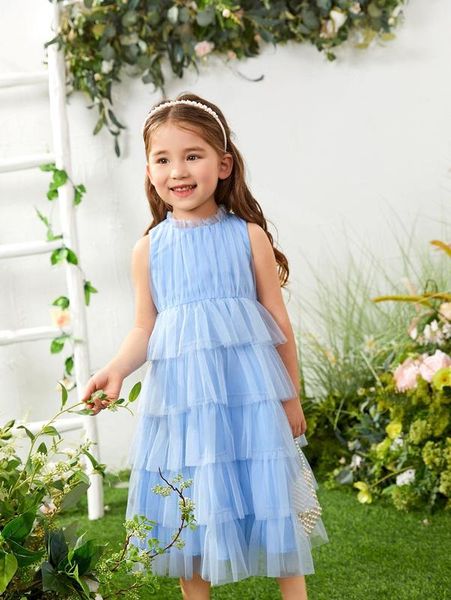 

toddler girls mock neck mesh layered dress she, Red;yellow