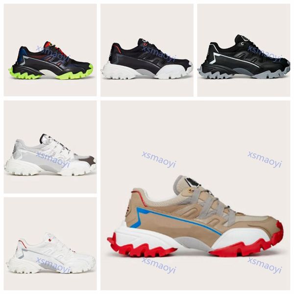 

fashion real leather handmade multicolor gradient technical fabric sneakers men women famous shoes, Black;red