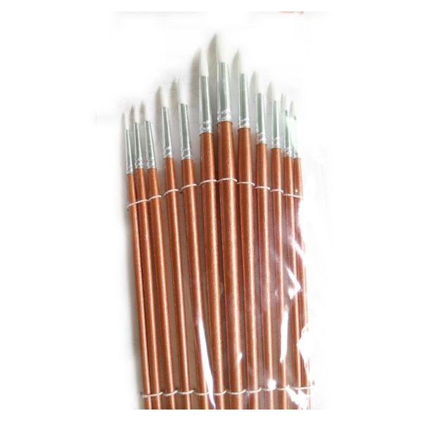 

24pcs /lot round shape nylon hair wooden handle paint brush set tool for art school watercolor acryli jllqdt lajiaoyard
