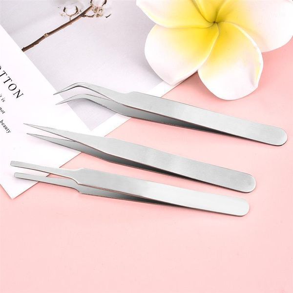 

3pcs/set rhinestones nipper stainless steel curved straight tweezer sequins beads nail art picking tool diamond loose rhinestone1, Black