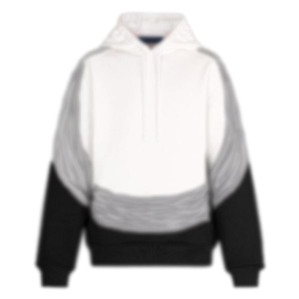 

20fw classic jacquard color matching catwalk hoodies splicing high street autumn winter hooded sweatshirt pullover outwear hfymwy663, Black