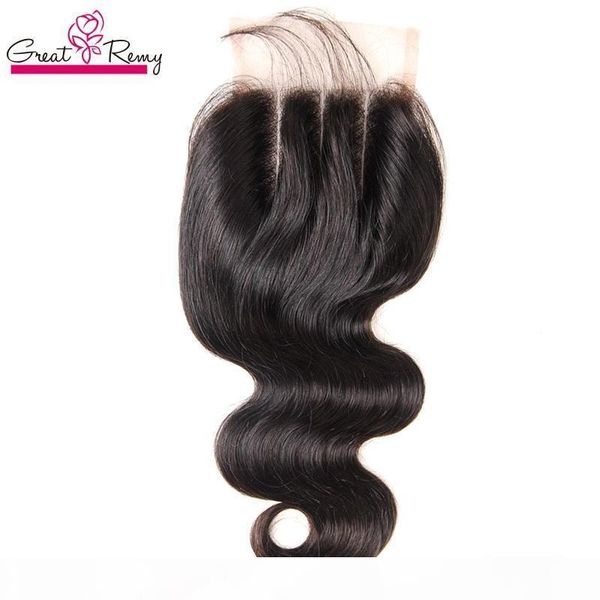 

3 way part lace closure hairpieces hair extensions 8"-26" mongolian unprocessed human hair body wave natural color 4x4 drop shippi, Black;brown
