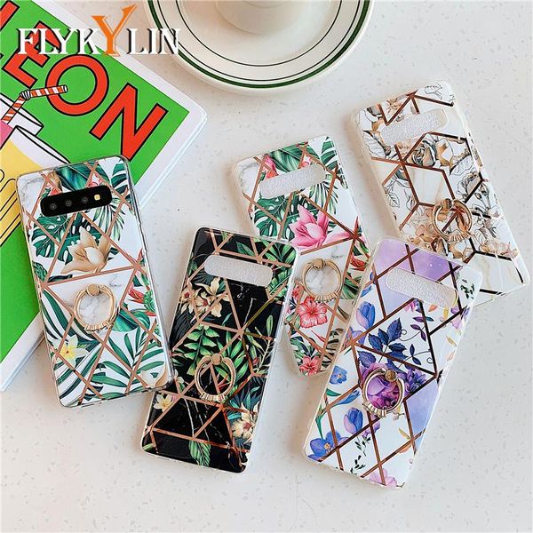 

flykylin кольцо подставка цветы чехол для samsung galaxy note 10 plus 9 s10 s9 s9 s8 вершая крышка роскошный мягкий тпу телефон coque sqcruz