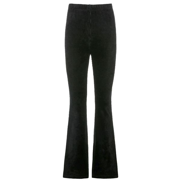 

2021 new corduroy khaki aesthetic flare pants elastic high waist womens jogger sweatpants vintage 90s girl trousers 3iv2, Black;white