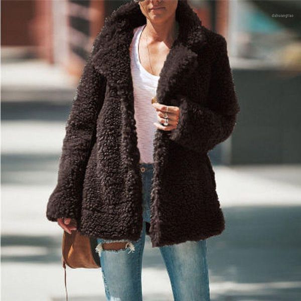

women's autumn and winter plus velvet coat cotton jacket solid color fashion lapel casual plus velvet particle coat 20211, Black