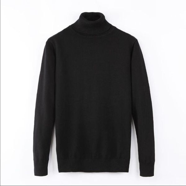 

2021 new autumn winter men's sweater men's turtleneck solid color casual sweater slim fit knitted pullovers, White;black