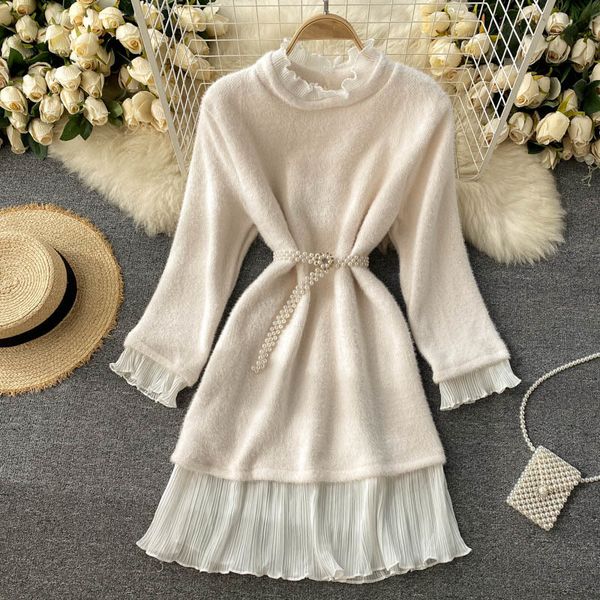 

2021 new fashionable sweet feminine fashions solid tracks the line clothed winter streetwear short dress uhn8, Black;gray