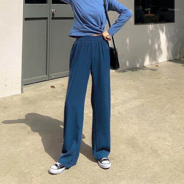 

spring and autumn clothing new products hong kong-style high waist loose drape wide-leg pants slim bf college style casual trous1, Black;white