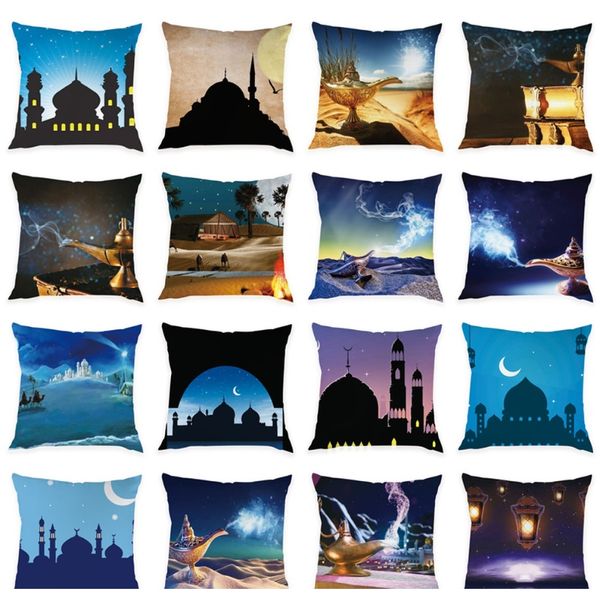 

исламские ид мубарак украшения для домашней партии декор рамадан декор диван полиэстер мусульманская мечеть декоративная подушка 45x45см f w