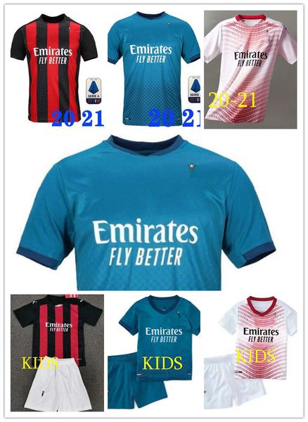 

2020 2021 ibrahimovic calhanoglu brahim rebic theo tonali soccer jerseys 20 21 romagnoli fans men kids kit football shirt