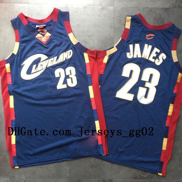 

2020 men's basketball cleveland abc cavaliers 23 lebron james mitchell & ness retro blue swingman jersey men, Black;red