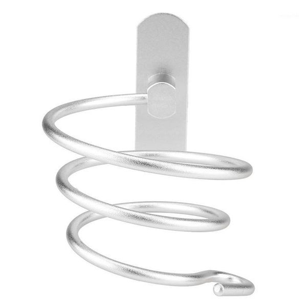 

bathroom storage & organization wall mounted hair dryer holder,spiral care tools hanging rack organizer for blow dryer,hair (silver1