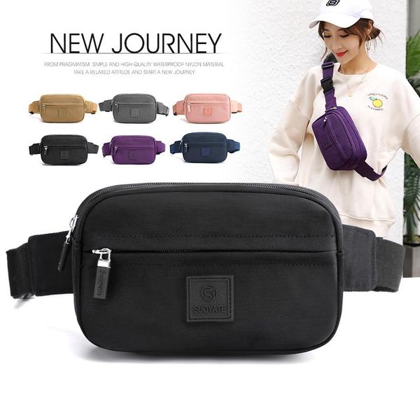 

women nylon waist bags fanny pack belt waist packs laser chest phone pouch