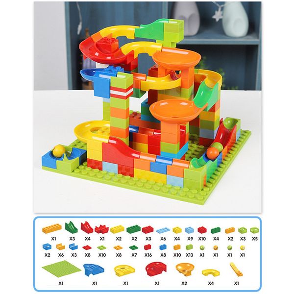 

big size construction block marble race run compatible duploed building block funnel slide assembly diy bricks toys for children ty0001