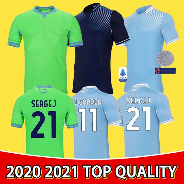 

20 21 new lazio soccer jersey 2020 2021 lazio football shirt luis alberto j.correa camiseta de fútbol immobile sergej football shirt, Black;yellow