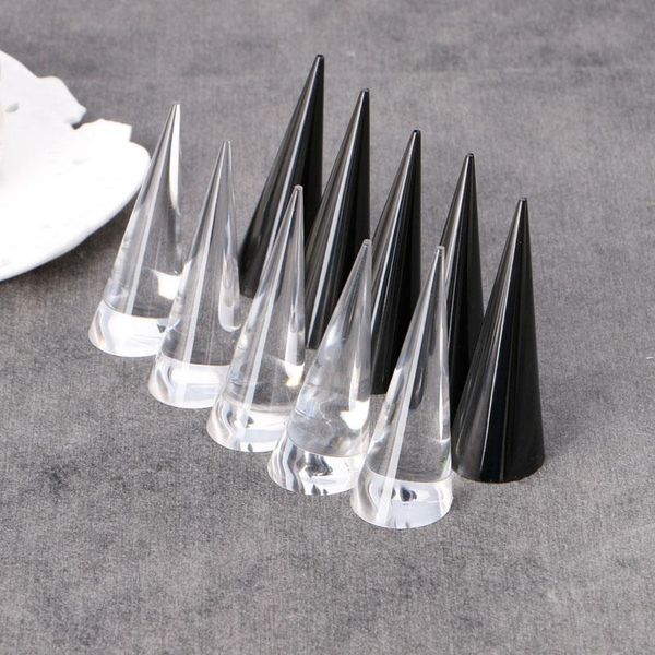 

1pc acrylic finger cone ring stand jewelry display holder show case organizer, Pink;blue