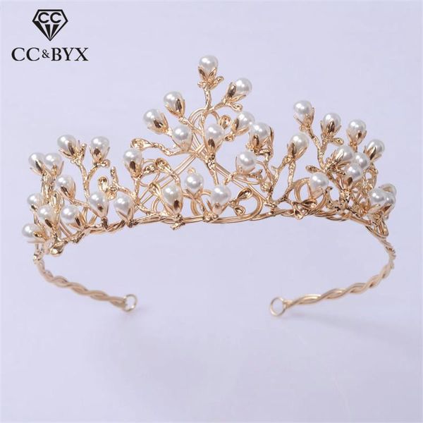 

tiaras and crowns crystal pearl барокко стиль принцесса корона свадебные волосы аксессуары для невесты привлечь ювелирные изделия подарок hg, Golden;silver