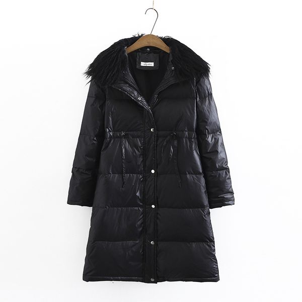 

size more jacket winter wear parkas outwear female long coats 2b0p, Black
