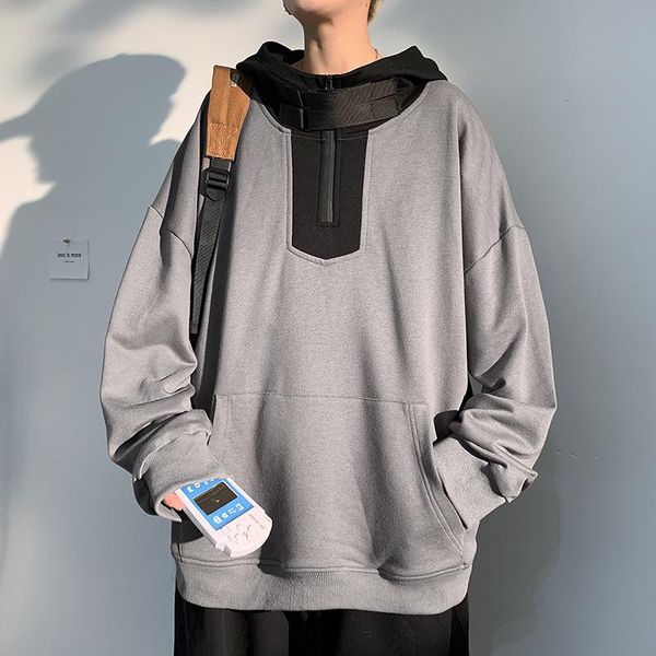 

men's hoodies & sweatshirts zogaa 2021 winter sports shirt solid color hooded pullover casual loose fashion all-match trendy harajuku j, Black