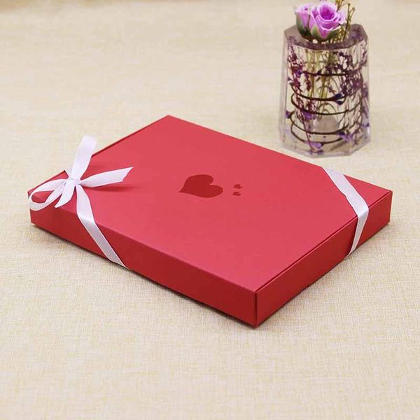 

5pcs diy red heart jewelry packing box red kraft white color big gift package box wedding favors candy things decoration box jllkvl