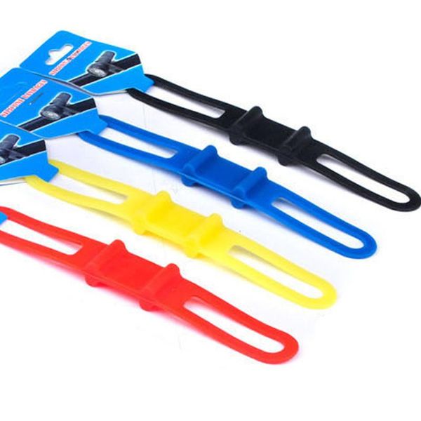 

silicon strap elastic bandage mountain road bike torch phone bands bicycle light mount holder bike accessories