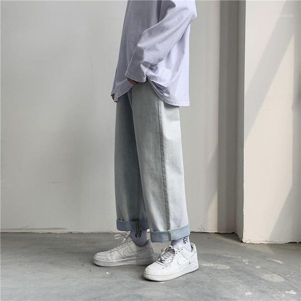 

miteksan men streetwear jeans 2020 men jeans korean fashions harem pants casual stretch slim personality denim pants oversize1, Blue