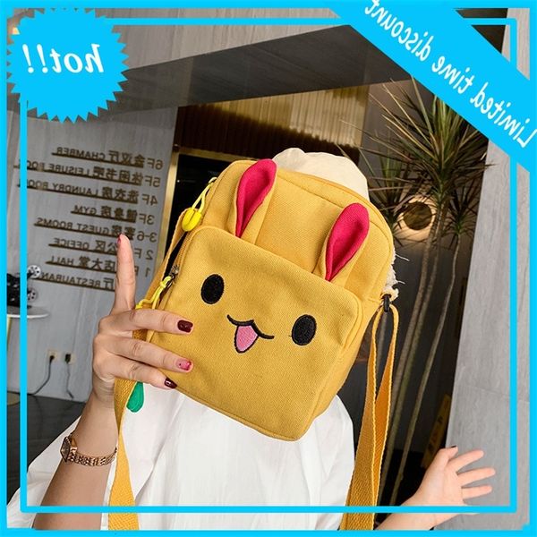 

female 2020 new cute rabbit casual canvas shoulder girl student messenger bag