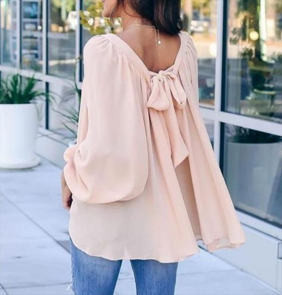 

summer spring plus size women chiffon shirts vintage bow neck blouse shirt loose chiffon blouses pure jumpers, White