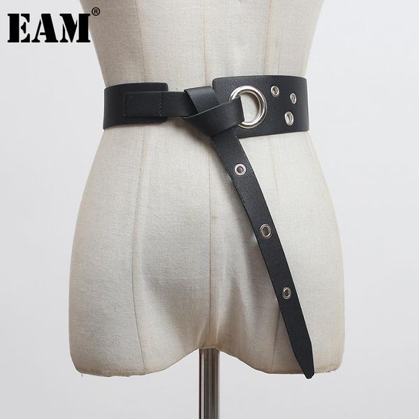 

eam] pu leather black нерегулярные split joint long широкий пояс личность женщины новая мода все-матч весна осень 2020 1z442, Black;brown