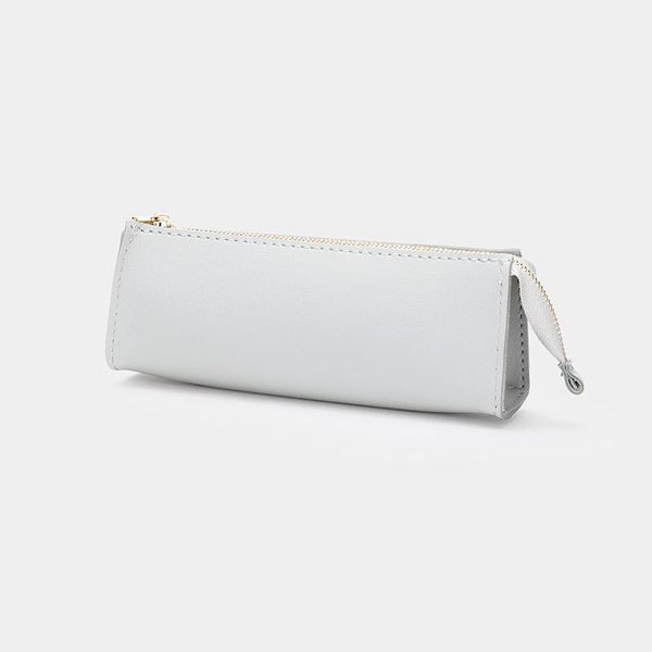 

leather pencil case student girl retro style art korean style small fresh and simple triangle girl pencil case stationery bag