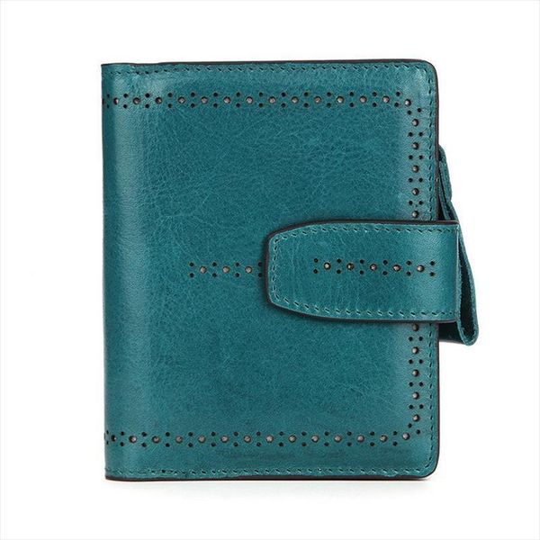 

rfid genuine leather ladies wallet candy color women purse short wallet for lady drop shipping, Red;black