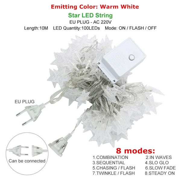 

anblub new year 1.5m 6m 10m led star string lights fairy garland waterproof for outdoor christmas wedding home decoration q bbyumv