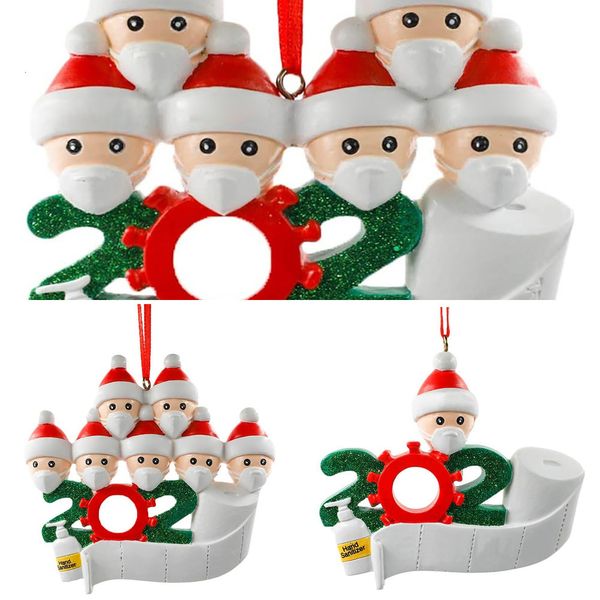 

1/6/7 christmas head of pendants personalized survived family tree ornaments 2020 xmas holiday party decorations l916 qd