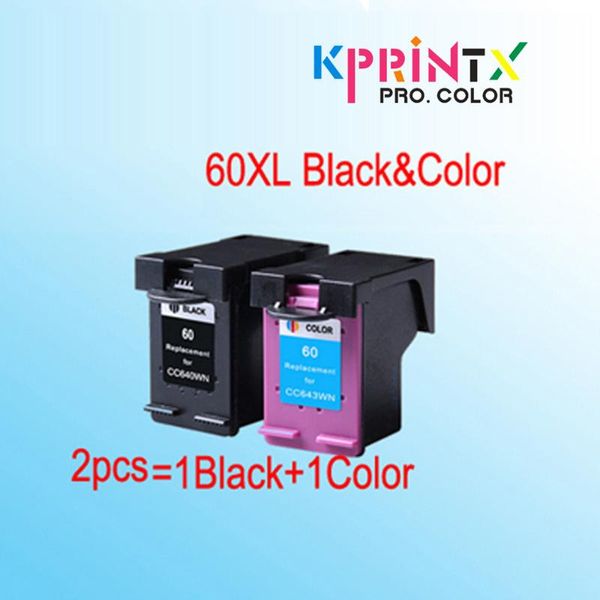 

ink cartridges 2pcs 60xl compatible for 60 deskjet 4400 f4440 f4480 f4435 4500 f4580 5500 d5560 d110a f2430 envy 120 printer
