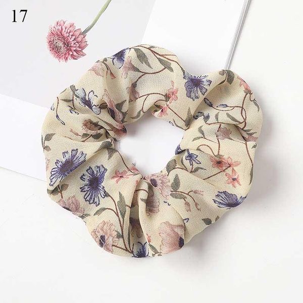 

sweet chiffon scrunchie women fashion floral leopard print hair rope girl ponytail hair accessories headwear elastic hair bands wmtxhp