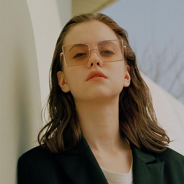 

sunglasses mimiyou metal square women flat lens oversized sun glasses men fashion brand desgin uv400 eyeglasses shades oculos, White;black