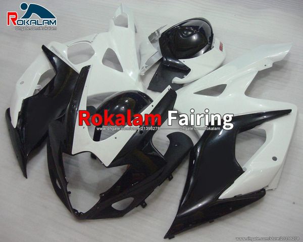 GSX-R1000 Feeding for Suzuki Race Bike Fearding Capas ABS Peças Fairings Kits K5 Branco Preto GSXR1000 GSXR 1000 2006 (moldagem por injeção)