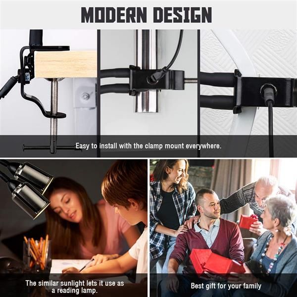 

new designs 24w dimmable two-head flat clip corn grow lights full spectrum warm white plant light for indoor plants