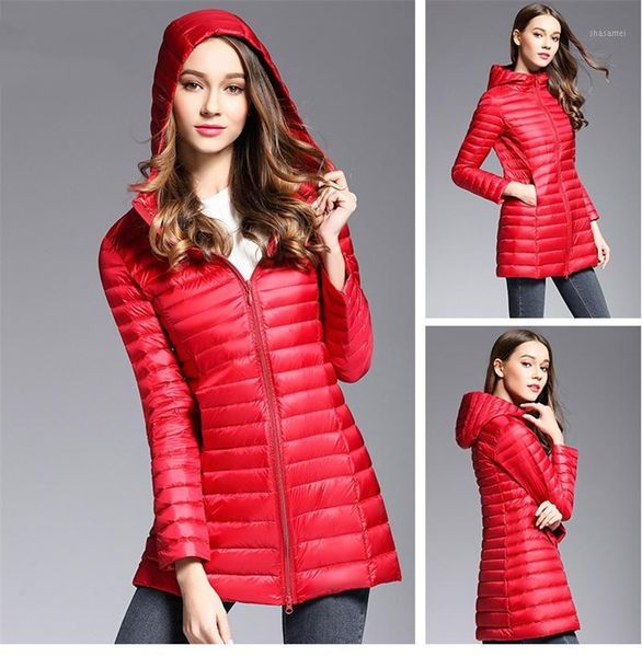 

ianlan winter womens solid hooded down coats casual long 90% white duck down jackets fashion ladies long sleeve parka il003981, Black