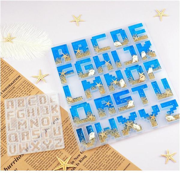 

a-z lettered sile mould diy accessories resin with jewelry earring necklace making tools set diy handmade acc bbynto, Black