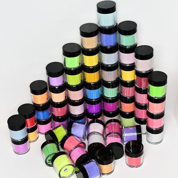 

10bottles/set(random) 3 in 1 nail acrylic powder polymer dipping extension carving manicure gel nail polish colored powd jllzvg, Silver;gold