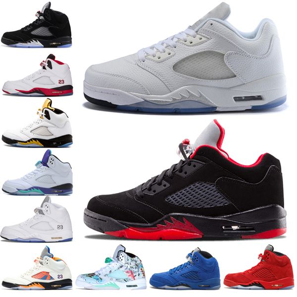 

5s 5 wings international sale flight mens basketball shoes red blue suede countdown pack hornets men sports sneakers women trainers, Black